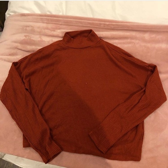 garage orange mock neck long sleeve - Picture 1 of 2